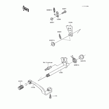 GEAR CHANGE MECHANISM ('83 KX250-C1)
