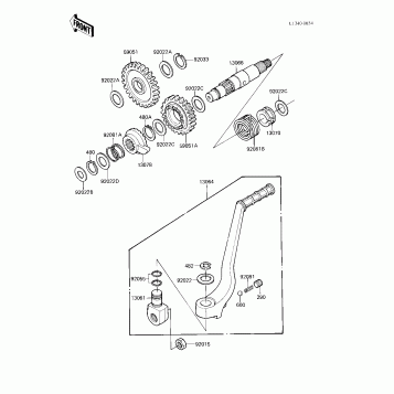 KICKSTARTER MECHANISM ('83 KX250-C1)