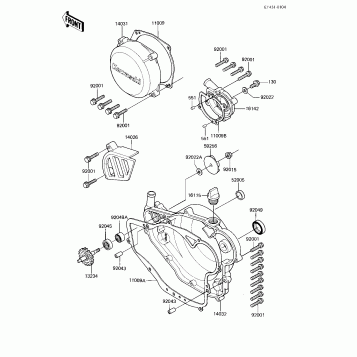 ENGINE COVERS/WATER PUMP ('83 KX250-C1)