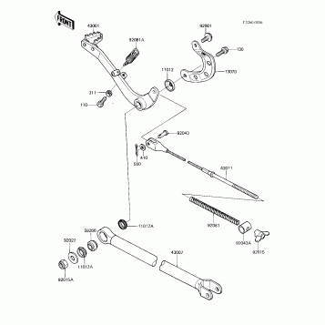 BRAKE PEDAL/TORQUE LINK ('83 KX250-C1)