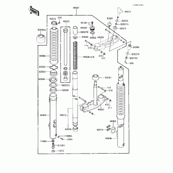 FRONT FORK ('83 KX250-C1)