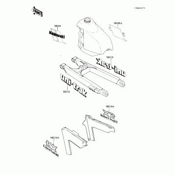 LABELS ('83 KX250-C1)