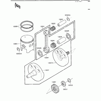 CRANKSHAFT/PISTON ('84 KX250-C2)