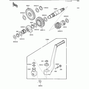 KICKSTARTER MECHANISM ('84 KX250-C2)