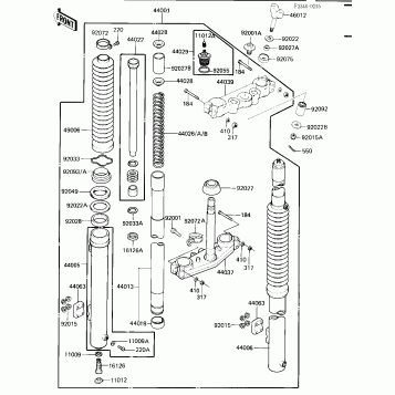 FRONT FORK ('84 KX250-C2)