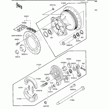 REAR HUB/BRAKE/CHAIN ('84 KX250-C2)