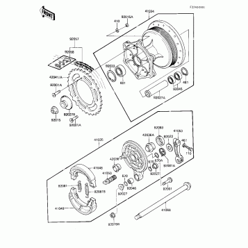 REAR HUB/BRAKE/CHAIN ('83 A1)