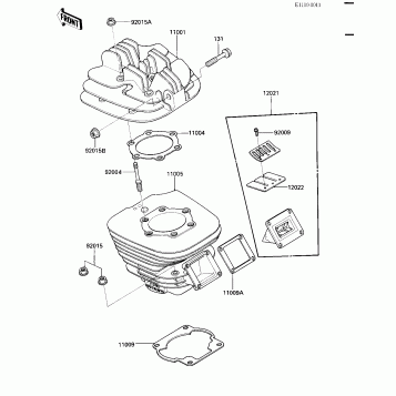 CYLINDER HEAD/CYLINDER/REED VALVE ('84 A