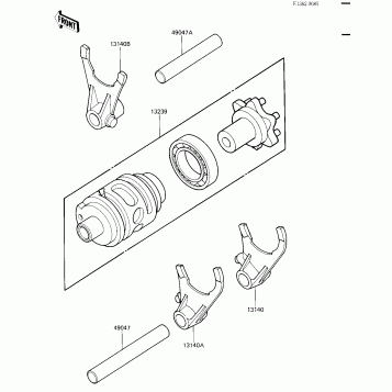 GEAR CHANGE DRUM & FORKS ('84 A2)