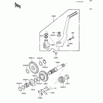 KICKSTARTER MECHANISM ('84 A2)