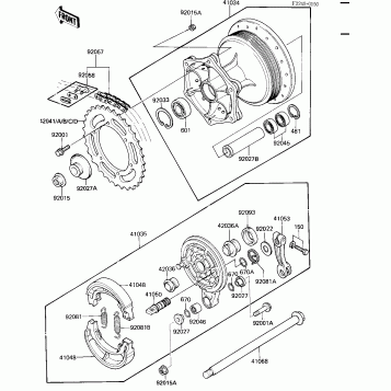 REAR HUB/BRAKE/CHAIN ('84 A2)