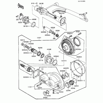 DRIVE SHAFT/FINAL GEARS (KZ550-F1)