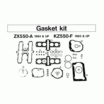GASKET KIT ZX550-A 1984 & UP KZ550-F 198