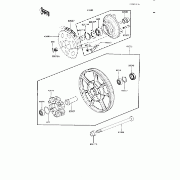 REAR WHEEL/HUB/CHAIN