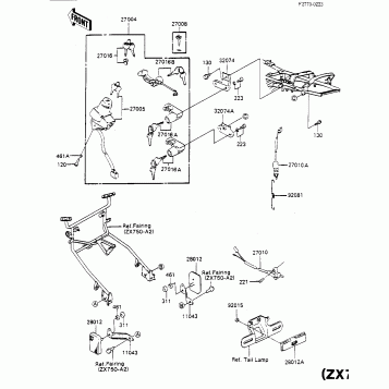 IGNITION SWITCH/LOCKS/REFLECTORS (ZX750-
