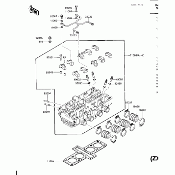 CYLINDER HEAD (ZX600-A1) (-E/NO.023371)