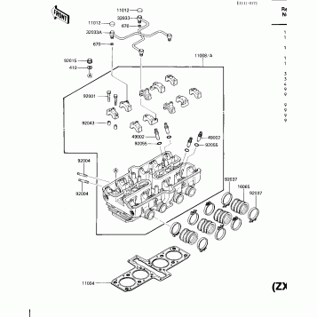 CYLINDER HEAD (ZX600-A1/A2) (E/NO. 02337