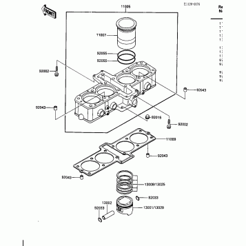 CYLINDER/PISTONS (E/NO.037153-)