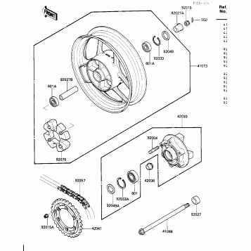 REAR WHEEL/HUB/CHAIN