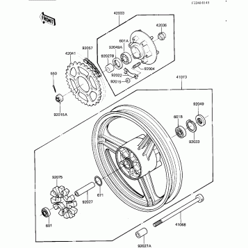 REAR WHEEL/HUB/CHAIN