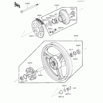 REAR WHEEL/HUB/CHAIN