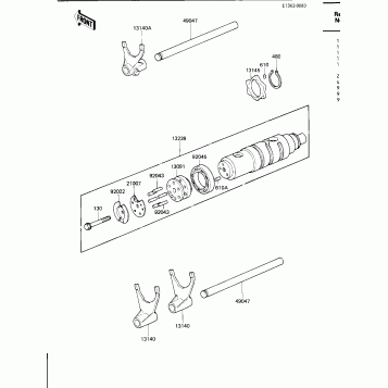 GEAR CHANGE DRUM & FORKS