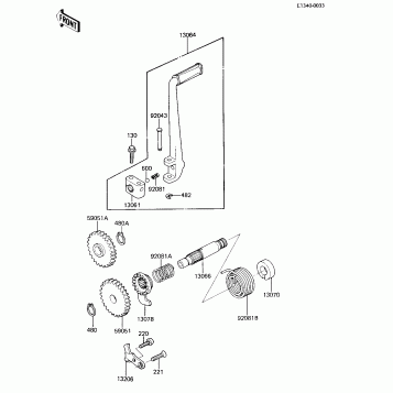 KICKSTARTER MECHANISM ('84 KX80-E2)