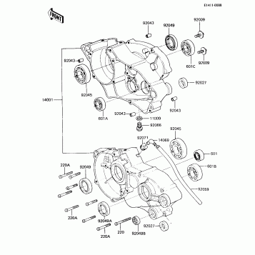CRANKCASE ('84 KX80-E2)
