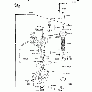 CARBURETOR ('84 KX80-E2)