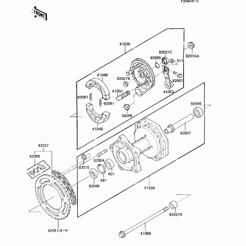 REAR HUB/BRAKE/CHAIN ('84 KX80-E2)