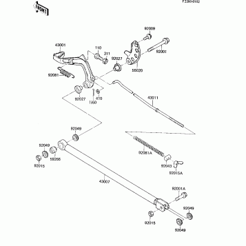 BRAKE PEDAL/TORQUE LINK ('84 KX80-E2)