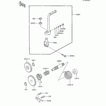 KICKSTARTER MECHANISM ('85 KX80-E3)