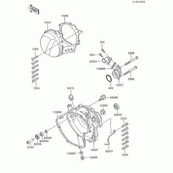 ENGINE COVERS/WATER PUMP ('85 KX80-E3)