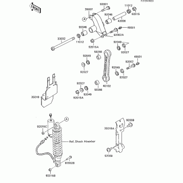 REAR SUSPENSION ('85 KX80-E3)