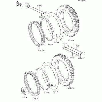 WHEELS/TIRES ('85 KX80-E3)