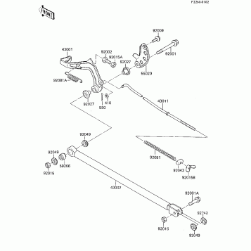 BRAKE PEDAL/TORQUE LINK ('85 KX80-E3)