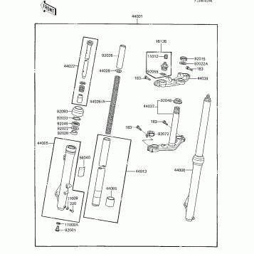 FRONT FORK ('85 KX80-E3)
