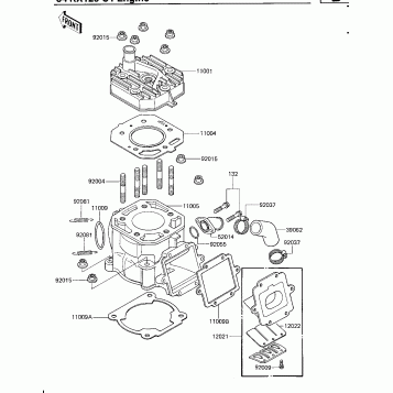 CYLINDER HEAD/CYLINDER/REED VALVE