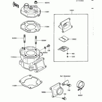 CYLINDER HEAD/CYLINDER/REED VALVE