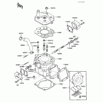 CYLINDER HEAD/CYLINDER/REED VALVE