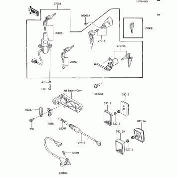IGNITION SWITCH/LOCKS/REFLECTORS