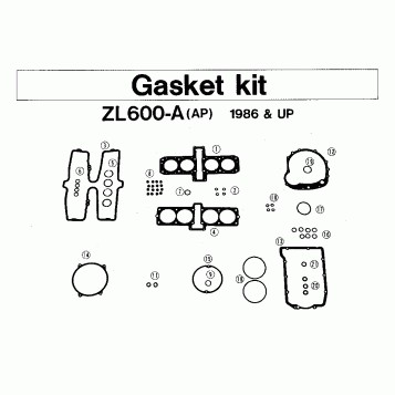 GASKET KIT (ZL600-A AP 1986 & UP)