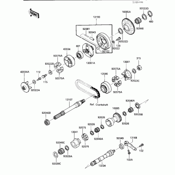 BALANCER/STARTER CLUTCH (-E/NO.015992)
