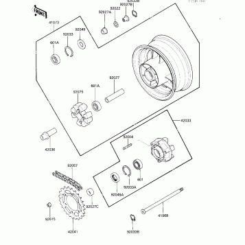 REAR WHEEL/HUB/CHAIN
