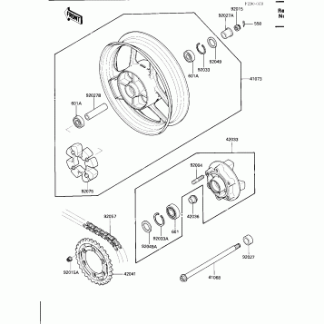 REAR WHEEL/HUB/CHAIN