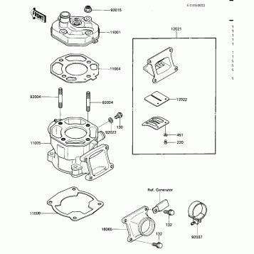 CYLINDER HEAD/CYLINDER/REED VALVE