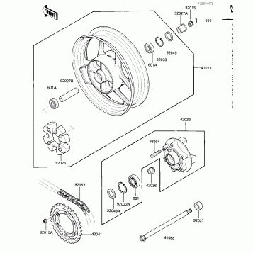 REAR WHEEL/HUB/CHAIN