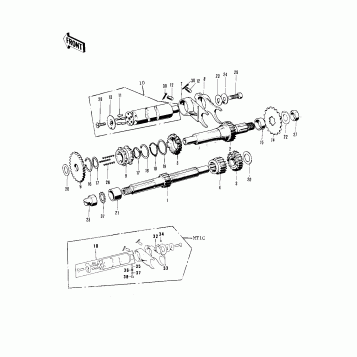 TRANSMISSION/CHANGE DRUM ('71-'75)