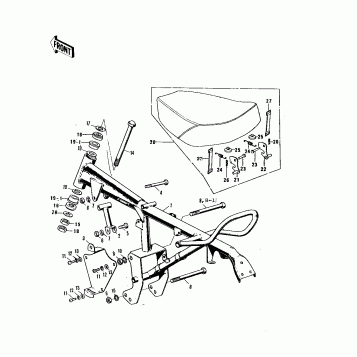 FRAME/FRAME FITTINGS/SEAT ('76-'80)