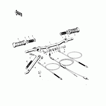 FOOTRESTS/STAND/CABLES ('76-'80)